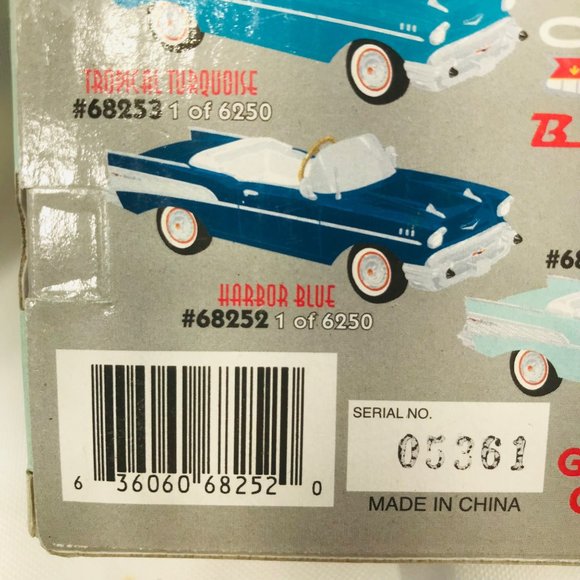 Gearbox 1997 Vintage 1957 Chevy Bel Air Convertible Serial #05361 Pedal Car New - Picture 8 of 10